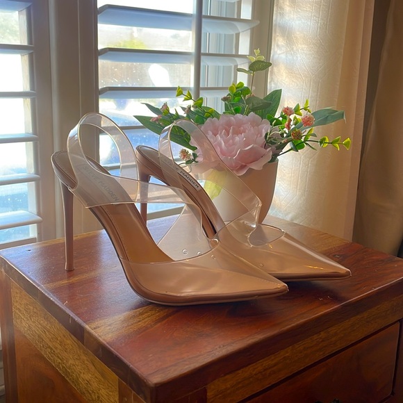 Steve Madden clear nude heels, size 7. - Picture 2 of 2